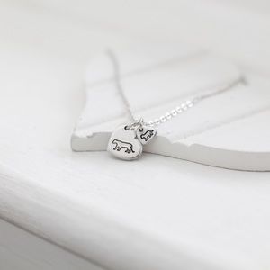 Lioness and Baby Cub charm mom necklace